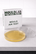 Comfort package with Mould Test kit, featuring Mould Air Test product and sample petri dish.