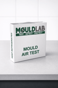 Mold Air Test package on a countertop, showcasing accurate mold spore measurement for homes.